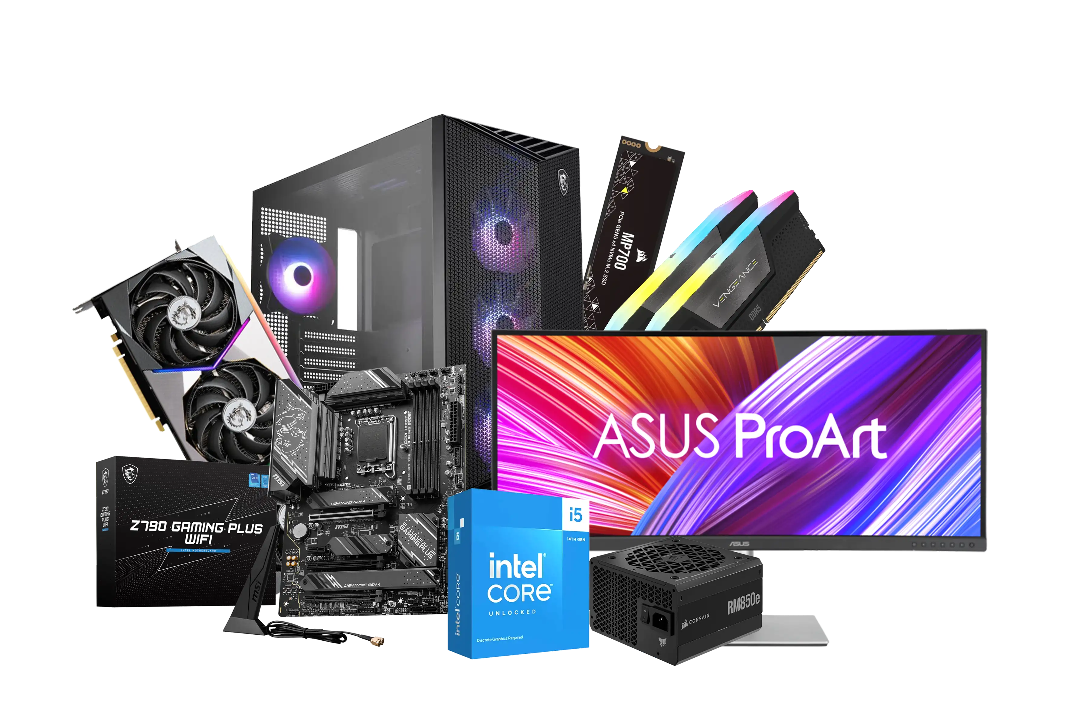 Content creator working on a high-end desktop PC